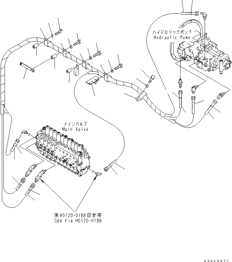 Схема запчастей Komatsu PC400LC-6Z - LS ЛИНИЯ (ИЗ НАСОСА В КЛАПАН) (ДЛЯ PIPE LOOPER)(№9-) ГИДРАВЛИКА