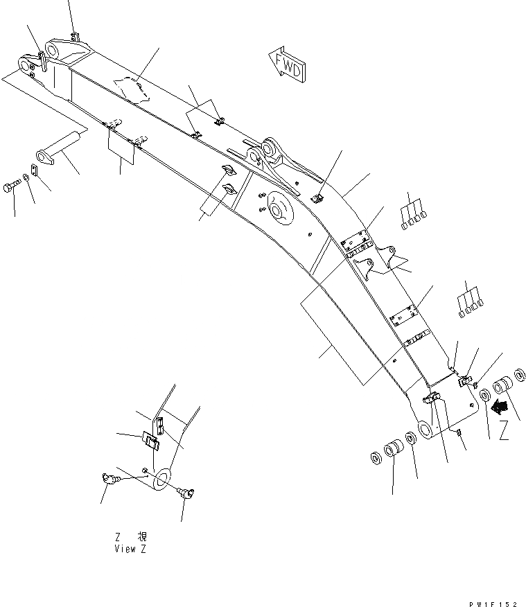 Схема запчастей Komatsu PC400LC-6Z - СТРЕЛА (СТРЕЛА И ВЕРХН. ПАЛЕЦ) (ДЛЯ PIPE LOOPER)(№9-) РАБОЧЕЕ ОБОРУДОВАНИЕ