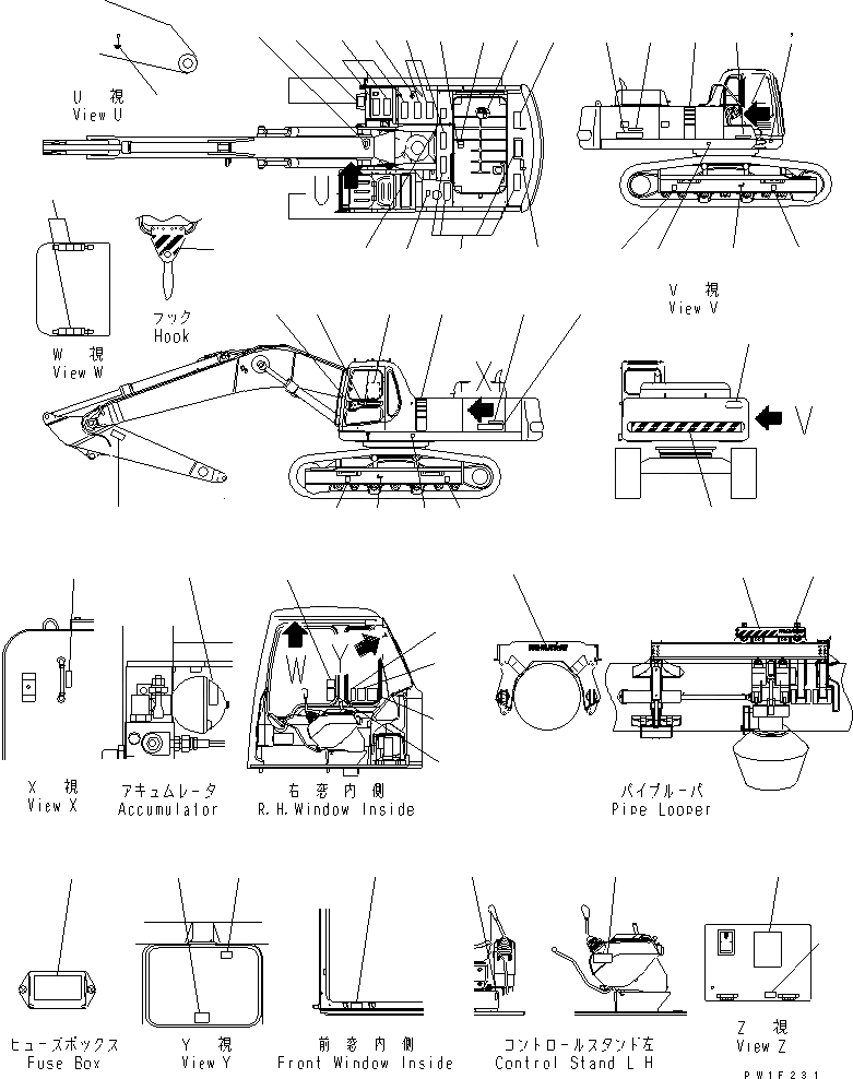 Схема запчастей Komatsu PC400LC-6Z - ТАБЛИЧКИ (РОССИЯ) (ДЛЯ PIPE LOOPER)(№7-) МАРКИРОВКА