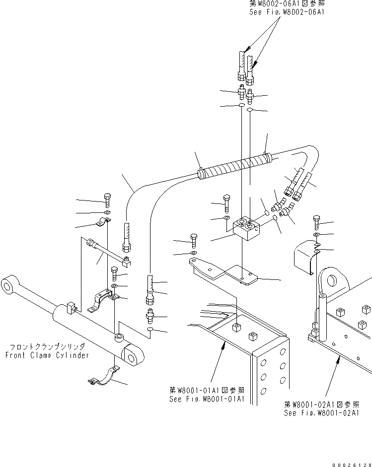 Схема запчастей Komatsu PC400LC-6Z - PIPE LOOPER ТРУБЫ (ПЕРЕДН. ТРУБЫ)(№9-) РАЗНОЕ