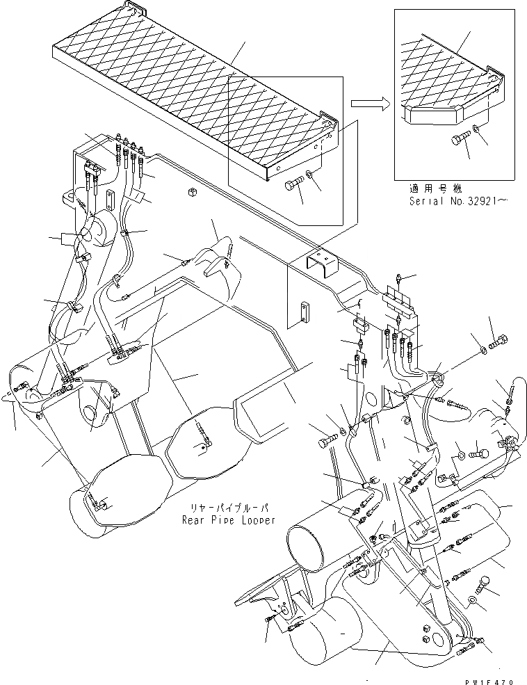 Схема запчастей Komatsu PC400LC-6Z - PIPE LOOPER ТРУБЫ (ЗАДН. LUBLICATION ЛИНИЯ)(№7-) РАЗНОЕ