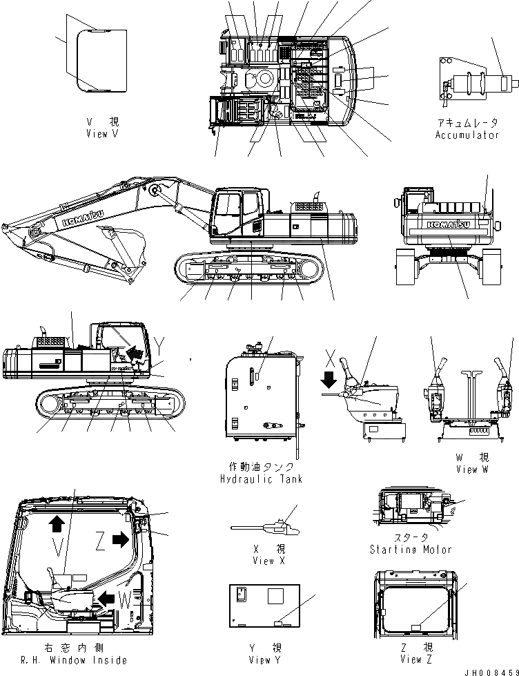 Схема запчастей Komatsu PC400LC-7 - MARKS И ТАБЛИЧКИS (РОССИЯ) (PICTORIAL) (LC)(№-7) МАРКИРОВКА