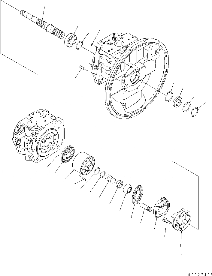 Схема запчастей Komatsu PC400LC-7 - ПОРШЕНЬ НАСОС (/) (СПЕЦ-Я -40С) ОСНОВН. КОМПОНЕНТЫ И РЕМКОМПЛЕКТЫ