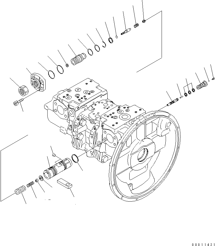 Схема запчастей Komatsu PC400LC-7 - ПОРШЕНЬ НАСОС (/) (СПЕЦ-Я -40С) ОСНОВН. КОМПОНЕНТЫ И РЕМКОМПЛЕКТЫ