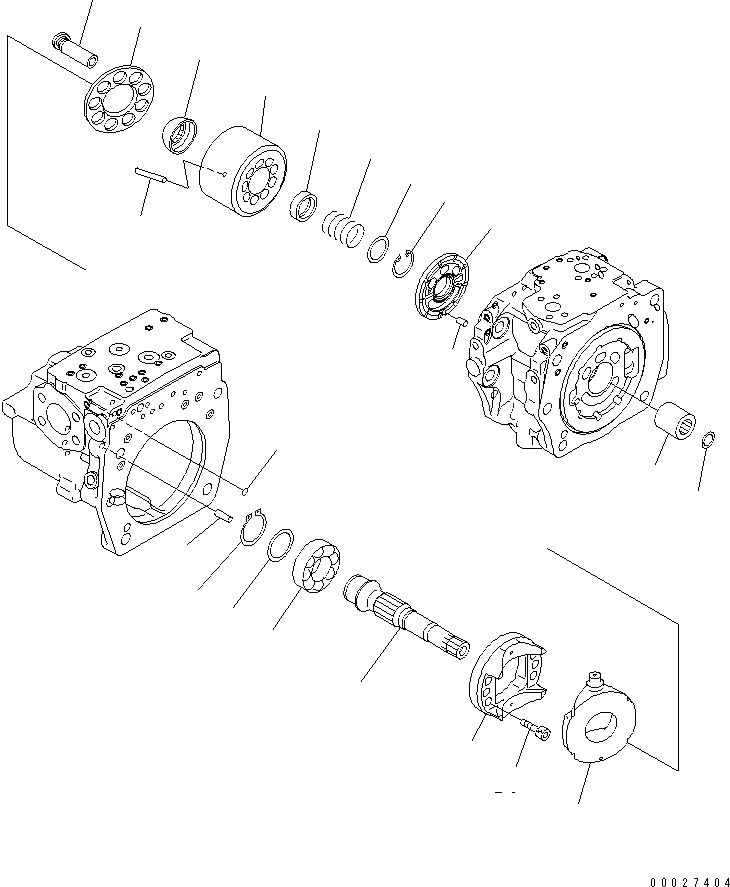 Схема запчастей Komatsu PC400LC-7 - ПОРШЕНЬ НАСОС (7/) (СПЕЦ-Я -40С) ОСНОВН. КОМПОНЕНТЫ И РЕМКОМПЛЕКТЫ