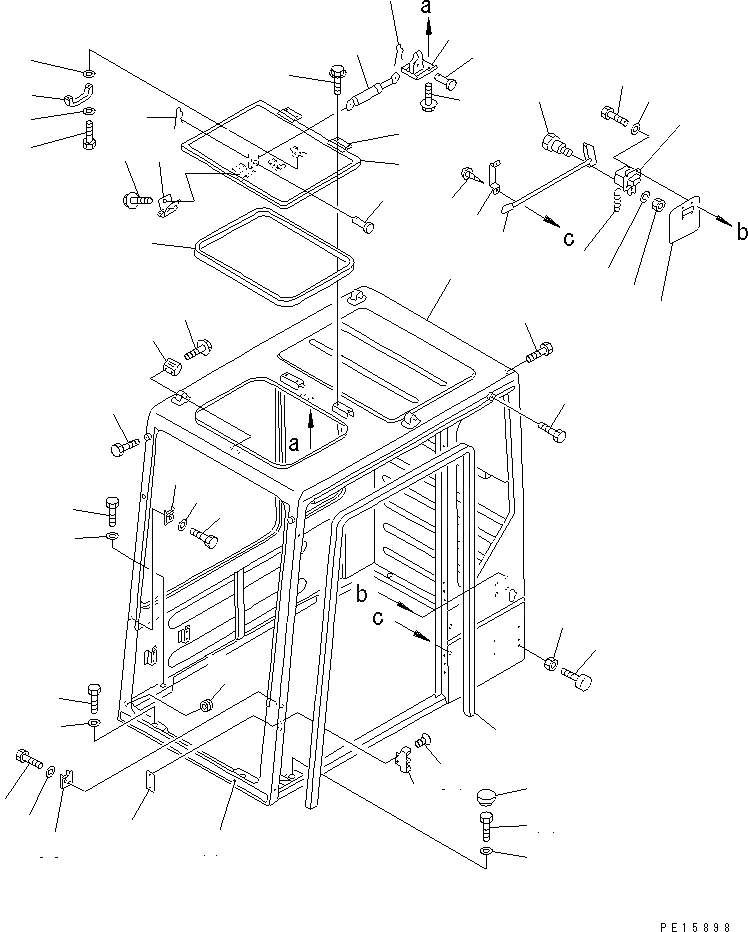 Схема запчастей Komatsu PC400LC-5 - КАБИНА (/7) (КАБИНА) (ДЛЯ США И CANADA) ЧАСТИ КОРПУСА