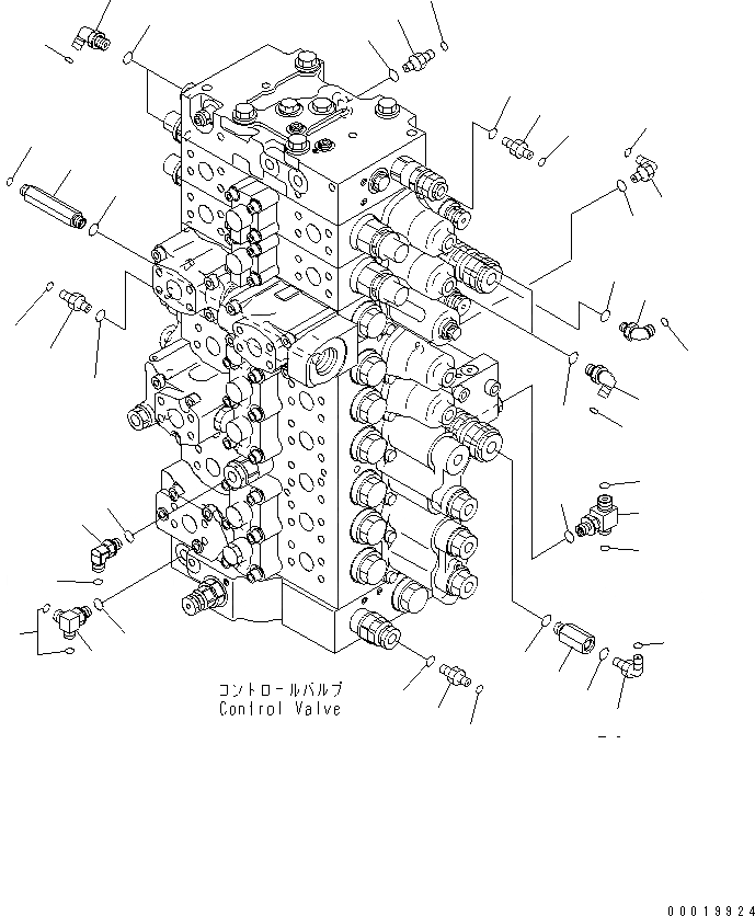 Схема запчастей Komatsu PC400LC-7E0 - ОСНОВН. КЛАПАН (СОЕДИНИТЕЛЬН. ЧАСТИ) (/) ( АКТУАТОР) ГИДРАВЛИКА