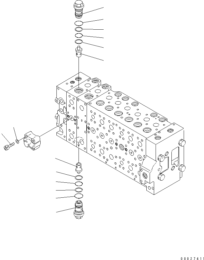 Схема запчастей Komatsu PC400LC-7E0 - ОСНОВН. КЛАПАН (-АКТУАТОР) (/) (ДЛЯ ПОГРУЗ.) ОСНОВН. КОМПОНЕНТЫ И РЕМКОМПЛЕКТЫ