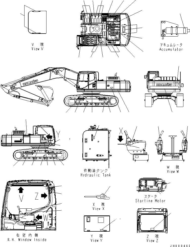 Схема запчастей Komatsu PC400LC-7 - MARKS И ТАБЛИЧКИS (РОССИЯ) (PICTORIAL) (LC) (OFFSET)(№-) МАРКИРОВКА