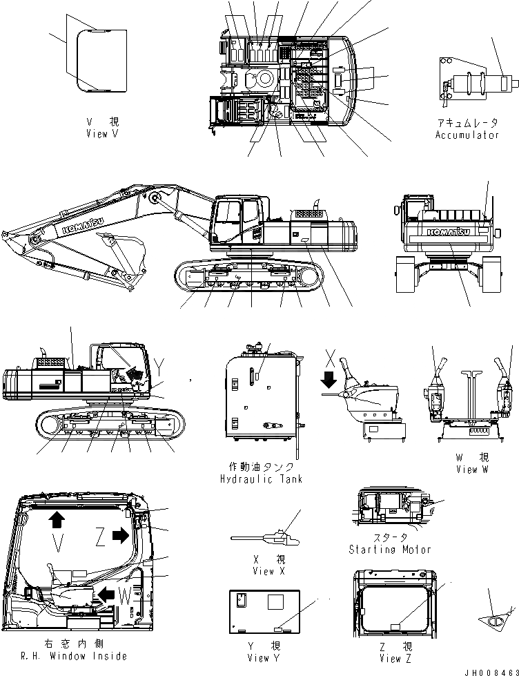 Схема запчастей Komatsu PC400LC-7 - MARKS И ТАБЛИЧКИS (РОССИЯ) (PICTORIAL) (LC) (OFFSET)(№-) МАРКИРОВКА