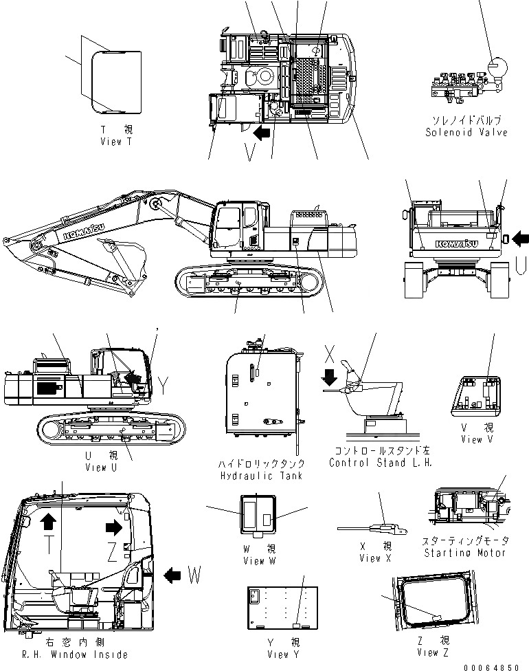 Схема запчастей Komatsu PC400LC-8 - ТАБЛИЧКИ (АНГЛ.) (БУКВЕНН.) (ДЛЯ США)(№7-) МАРКИРОВКА