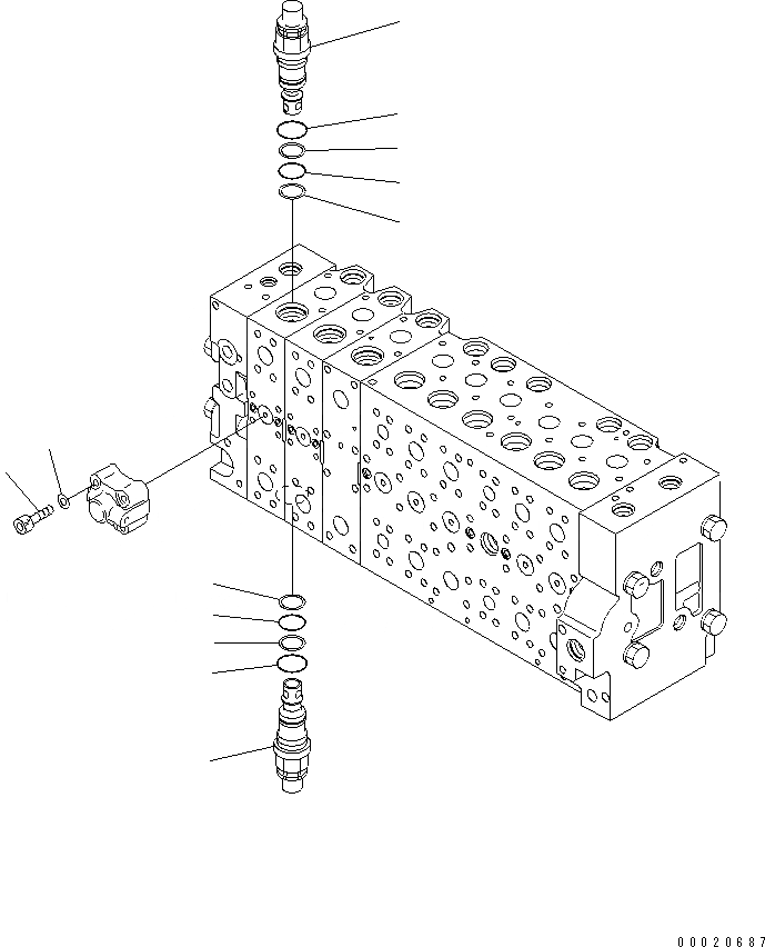 Схема запчастей Komatsu PC400LC-8 - ОСНОВН. КЛАПАН (-АКТУАТОР) (/)(№7-) ОСНОВН. КОМПОНЕНТЫ И РЕМКОМПЛЕКТЫ