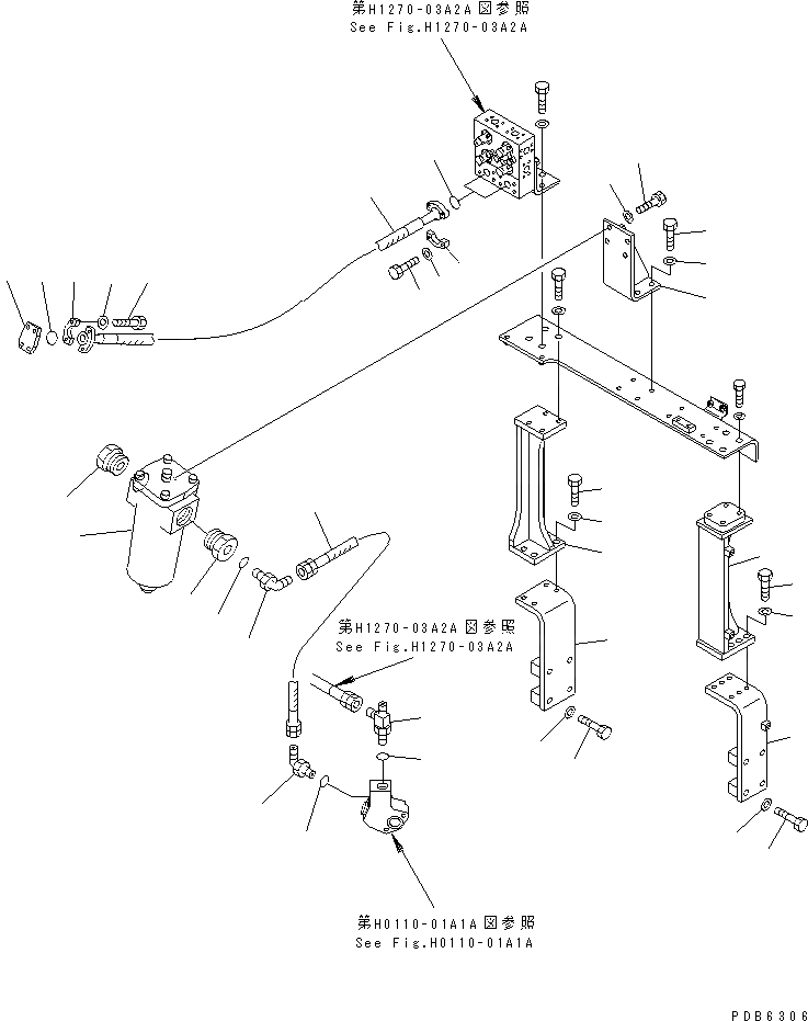 Схема запчастей Komatsu PC400ST-6 - НАВЕСНОЕ ОБОРУД-Е (КЛАПАН И РАМА)(№8-) ГИДРАВЛИКА