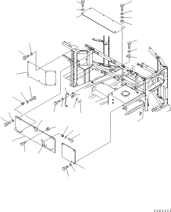 Схема запчастей Komatsu PC400ST-6 - КРЫШКА(ВЕРХН.) (КАБИНА)(№8-) ЧАСТИ КОРПУСА