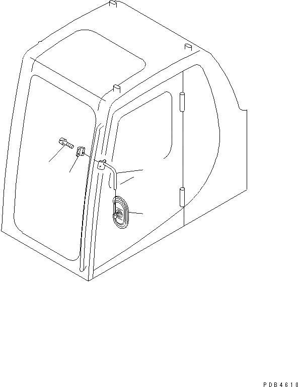 Схема запчастей Komatsu PC400ST-6 - ЗАДН. VIEW MIRROR¤ ЛЕВ.(№-) ЧАСТИ КОРПУСА