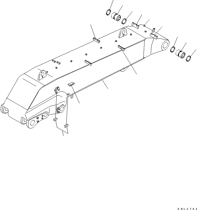 Схема запчастей Komatsu PC400ST-6 - СТРЕЛА (.M) (СТРЕЛА В СБОРЕ) (ПОГРУЗ.) (KBC)(№-) РАБОЧЕЕ ОБОРУДОВАНИЕ