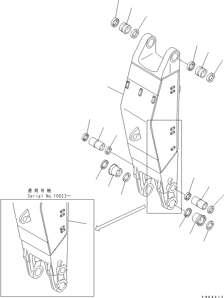 Схема запчастей Komatsu PC400ST-6 - РУКОЯТЬ (РУКОЯТЬ В СБОРЕ) (ПОГРУЗ.) (ТОРМОЗ.R)(№-) РАБОЧЕЕ ОБОРУДОВАНИЕ