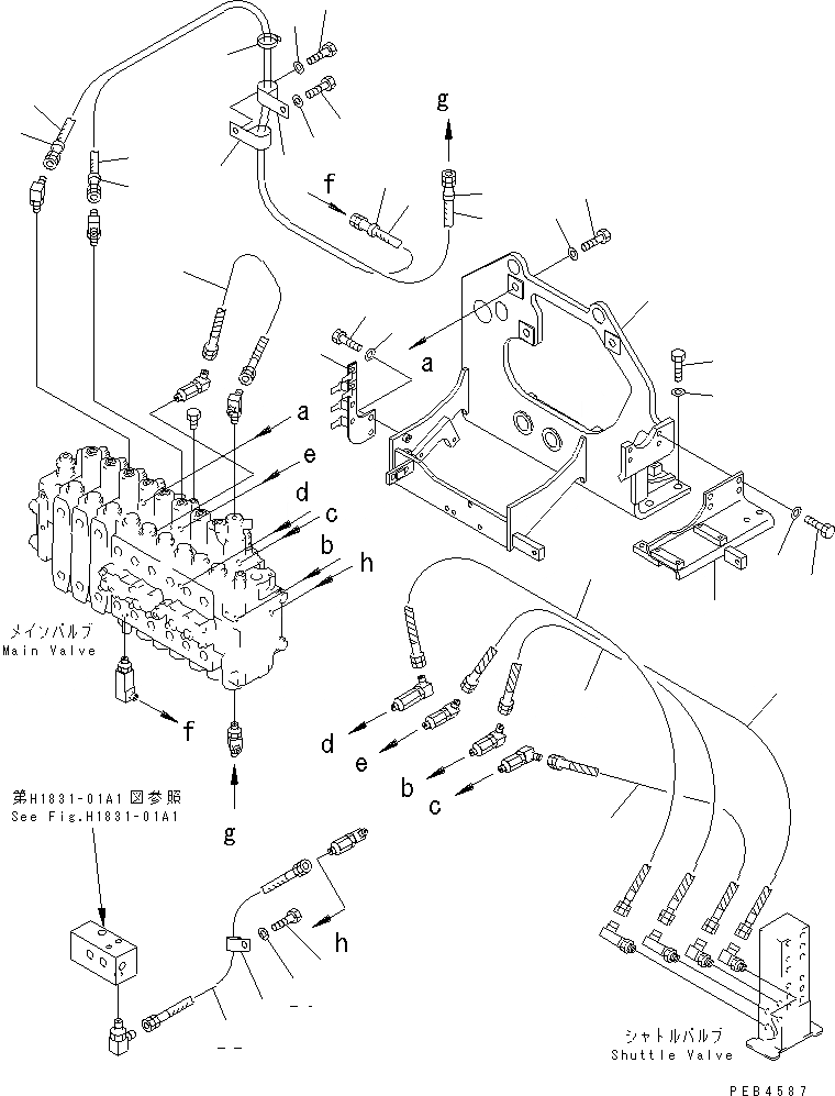 Схема запчастей Komatsu PC400ST-6LC - ОСНОВН. КЛАПАН (КОРПУС КЛАПАНА)(№-) ГИДРАВЛИКА