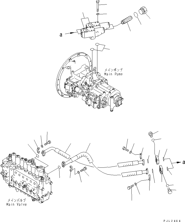 Схема запчастей Komatsu PC400ST-6LC - ЛИНИЯ ПОДАЧИ (БЛОК) (С ПРОПУСКНЫМ КЛАПАНОМ)(№-) ГИДРАВЛИКА