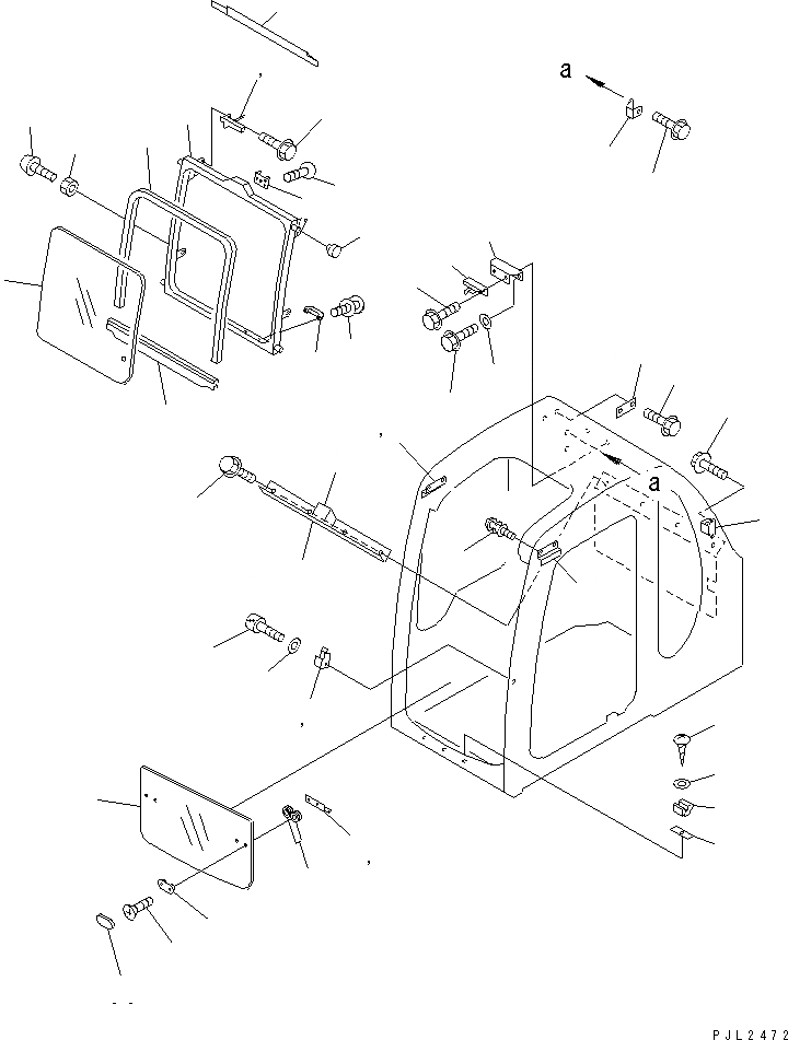 Схема запчастей Komatsu PC400ST-6LC - КАБИНА (ПЕРЕДН. ОКНА) (ПРОЗРАЧН. КРЫША)(№-) КАБИНА ОПЕРАТОРА И СИСТЕМА УПРАВЛЕНИЯ
