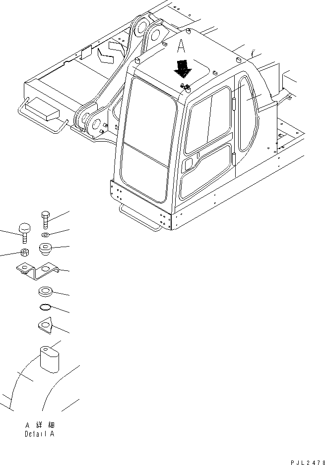 Схема запчастей Komatsu PC400ST-6LC - F.O.P.S. (КРЫША СУППОРТ)(№-) КАБИНА ОПЕРАТОРА И СИСТЕМА УПРАВЛЕНИЯ