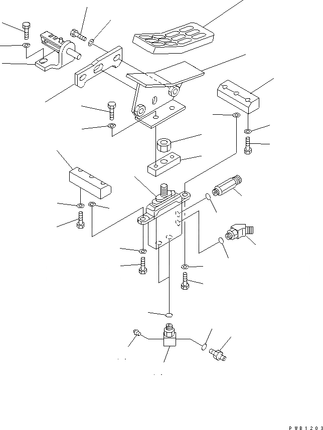 Схема запчастей Komatsu PC400ST-6LC - ПЕДАЛЬ УПРАВЛ-Я РАБОЧ. ОБОРУД. КАБИНА ОПЕРАТОРА И СИСТЕМА УПРАВЛЕНИЯ