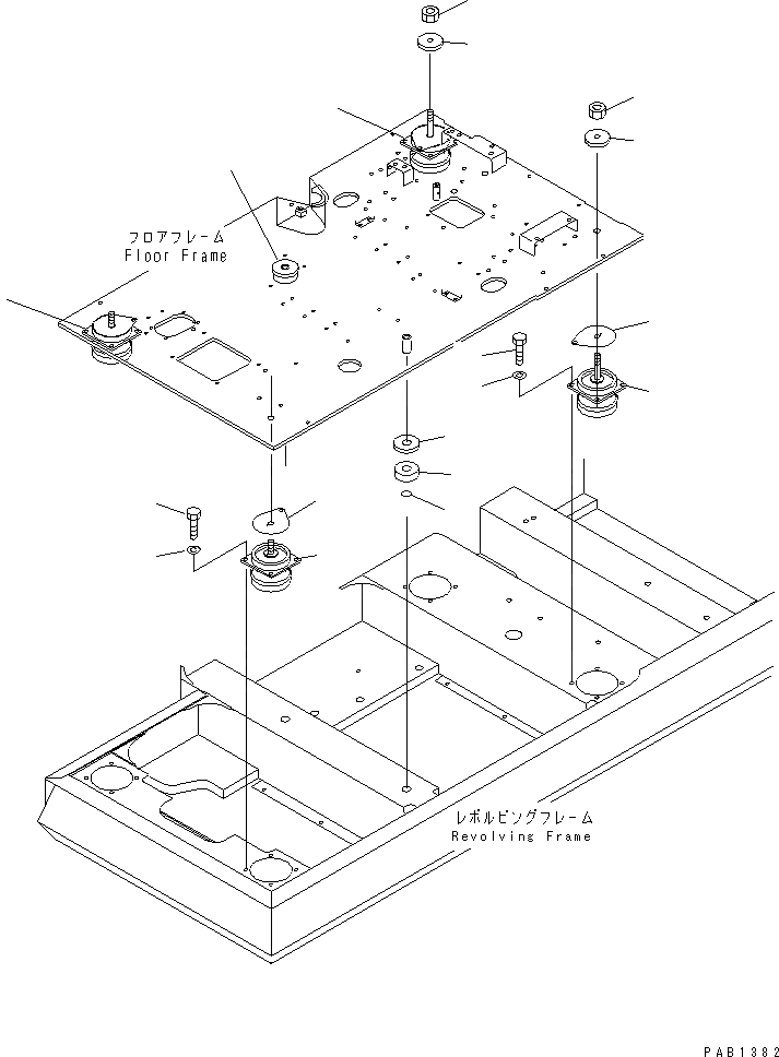 Схема запчастей Komatsu PC400ST-6LC - КРЕПЛЕНИЕ ПОЛА(№-) КАБИНА ОПЕРАТОРА И СИСТЕМА УПРАВЛЕНИЯ