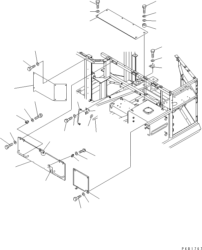 Схема запчастей Komatsu PC400ST-6LC - КРЫШКА(ВЕРХН.) (КАБИНА)(№-7) ЧАСТИ КОРПУСА