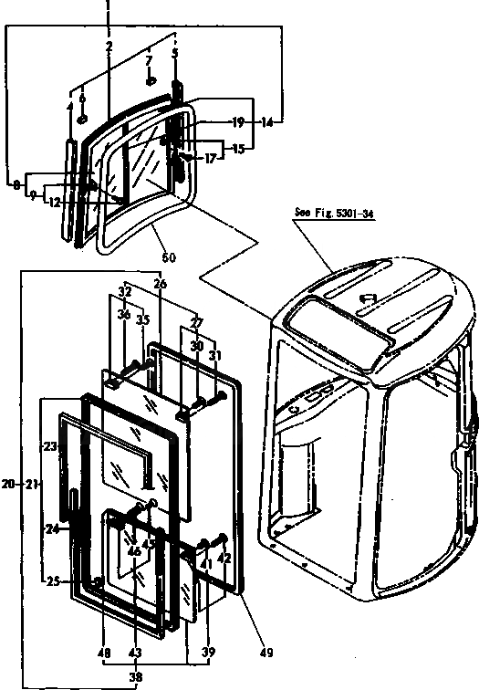 Схема запчастей Komatsu PC40FR-1 - КАБИНА (РАМА) ЧАСТИ КОРПУСА