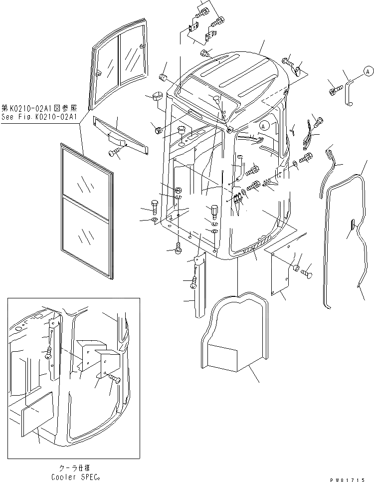 Схема запчастей Komatsu PC40FR-2 - КАБИНА (/) (КАБИНА) КАБИНА ОПЕРАТОРА И СИСТЕМА УПРАВЛЕНИЯ