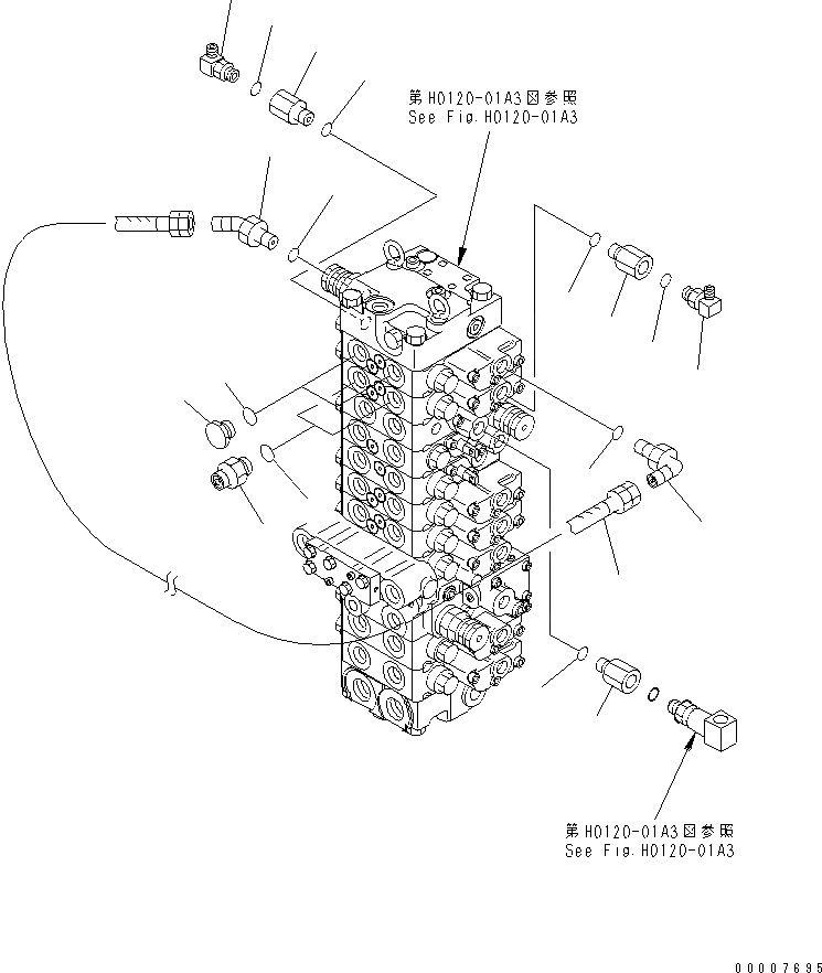 Схема запчастей Komatsu PC40MR-1 - ОСНОВН. КЛАПАН (ЗАГЛУШКА И ПАТРУБОК) (ДЛЯ ATACHMENT) (ДЛЯ ПОВОРОТН. ОТВАЛА С ИЗМ. УГЛОМ)(№-) ГИДРАВЛИКА