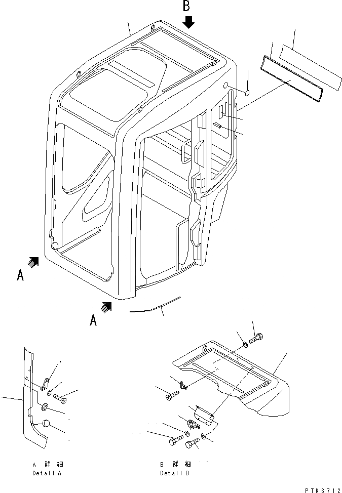 Схема запчастей Komatsu PC40MR-1 - КАБИНА (/) (КАБИНА) КАБИНА ОПЕРАТОРА И СИСТЕМА УПРАВЛЕНИЯ