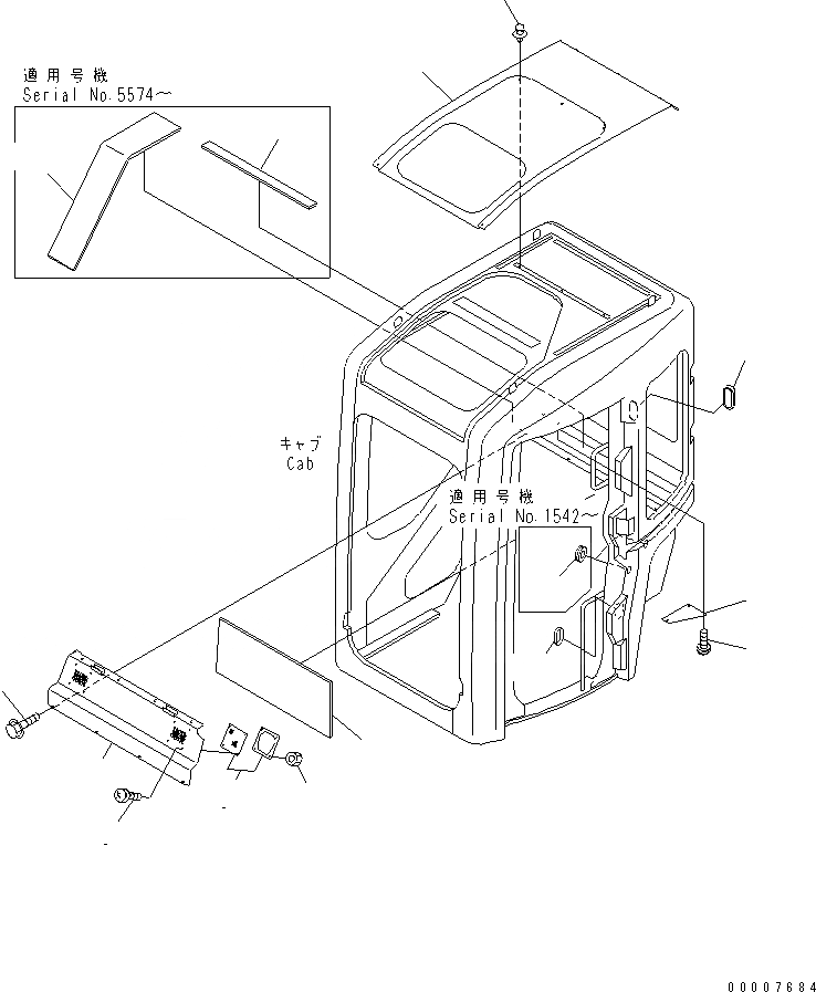 Схема запчастей Komatsu PC40MR-1 - КАБИНА (/) (ВНУТР. ПОКРЫТИЕ) КАБИНА ОПЕРАТОРА И СИСТЕМА УПРАВЛЕНИЯ