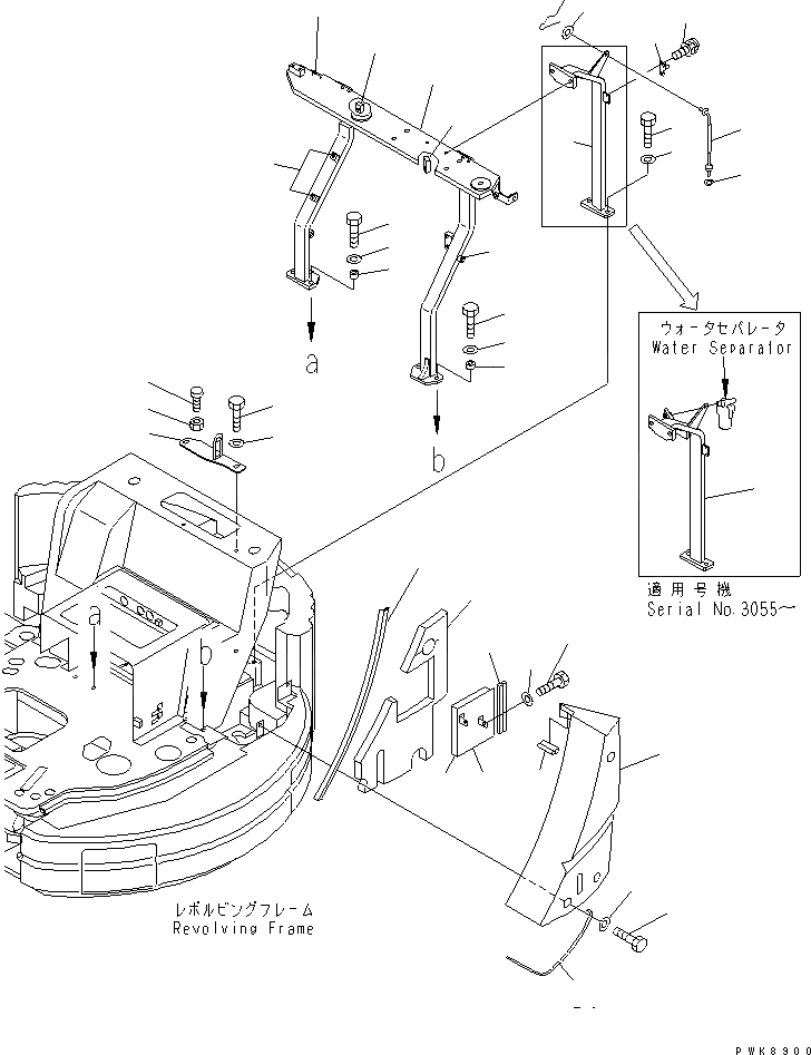 Схема запчастей Komatsu PC40MR-1 - КАПОТ (COVER) (КРОМЕ ЯПОН.) ЧАСТИ КОРПУСА