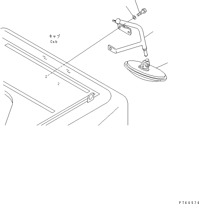Схема запчастей Komatsu PC40MR-1 - ЗЕРКАЛА ЗАДН. ВИДАПРАВ. (ДЛЯ КАБИНЫ) (КРОМЕ ЯПОН.) ЧАСТИ КОРПУСА