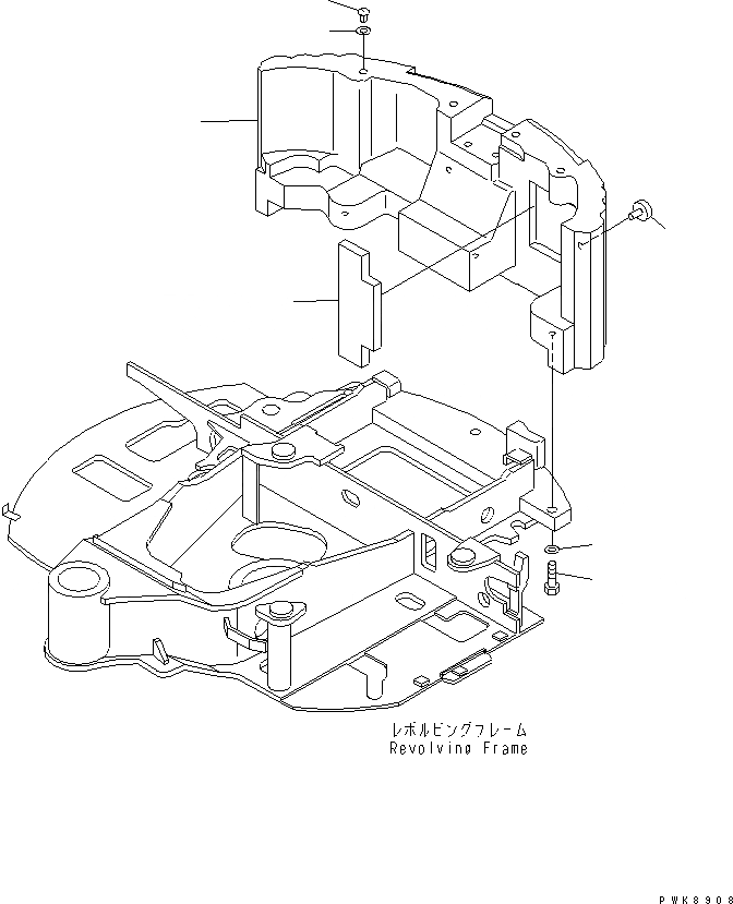 Схема запчастей Komatsu PC40MR-1 - ПРОТИВОВЕС (KG) (КРОМЕ ЯПОН.)(№-97) ЧАСТИ КОРПУСА