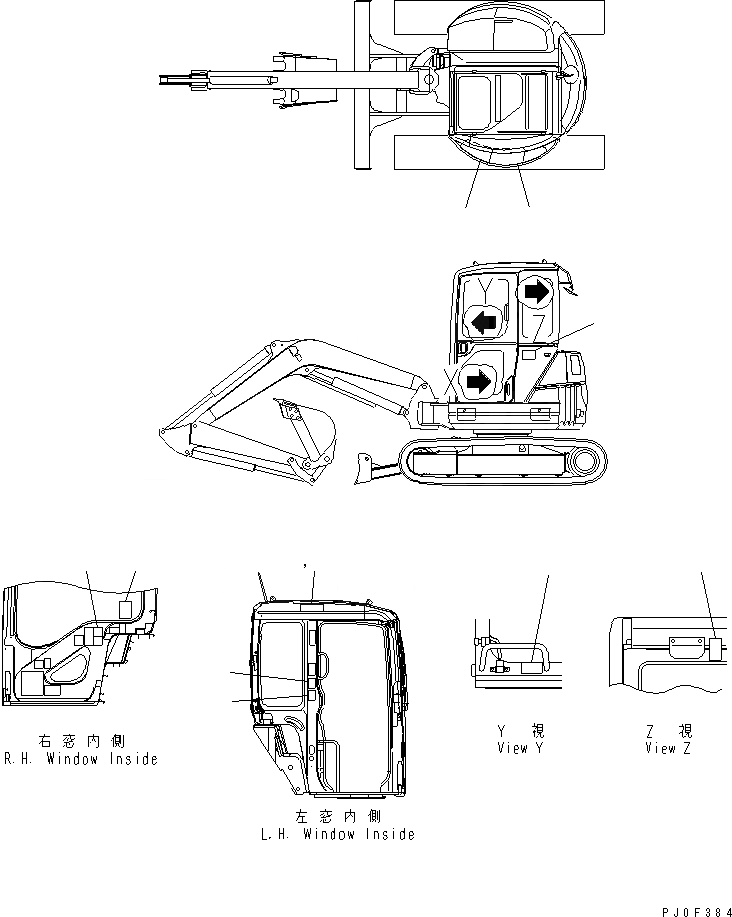 Схема запчастей Komatsu PC40MR-1 - ПЛАСТИНЫ (ДЛЯ TOPS КАБИНА) (АНГЛ.) (ДЛЯ СЕВ. АМЕРИКИ) (ДЛЯ OCEANIAN) МАРКИРОВКА