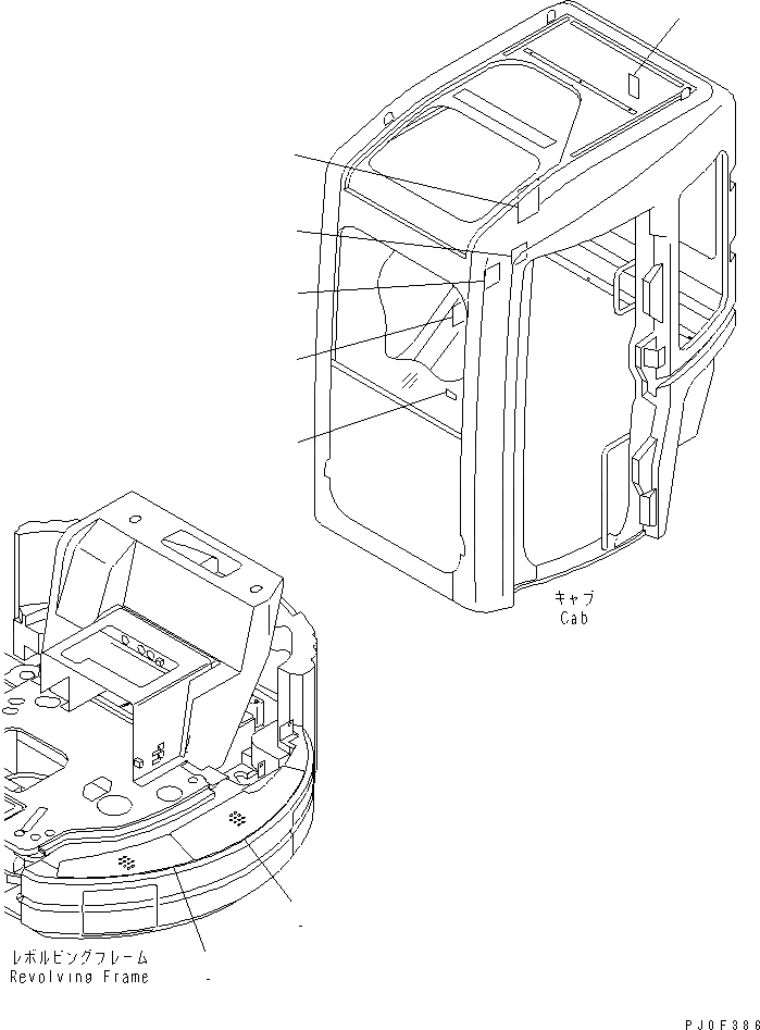 Схема запчастей Komatsu PC40MR-1 - ПЛАСТИНЫ (ДЛЯ КАБИНЫ) (РОССИЯ) (ДЛЯ BELARUS) МАРКИРОВКА