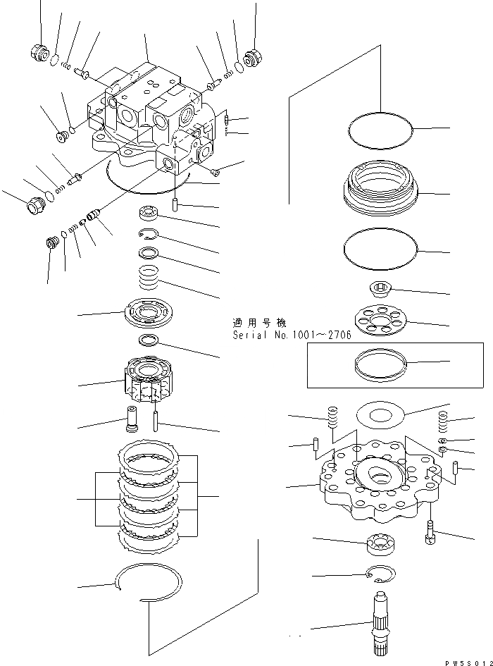 Схема запчастей Komatsu PC40MR-1 - МОТОР ПОВОРОТА (/) ОСНОВН. КОМПОНЕНТЫ И РЕМКОМПЛЕКТЫ