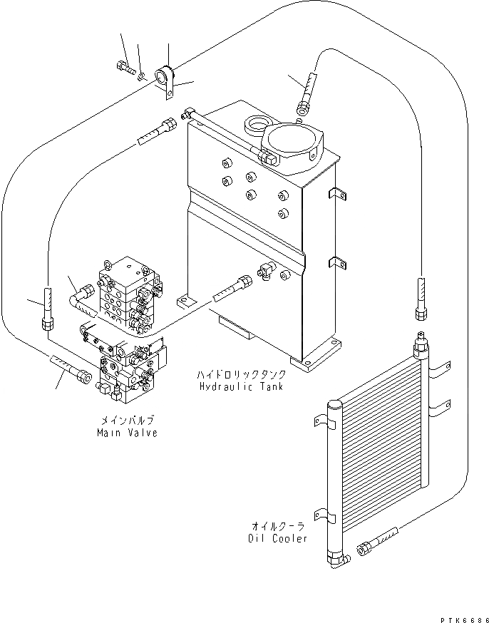 Схема запчастей Komatsu PC40MR-1 - ВОЗВРАТ. ЛИНИЯ ГИДРАВЛИКА