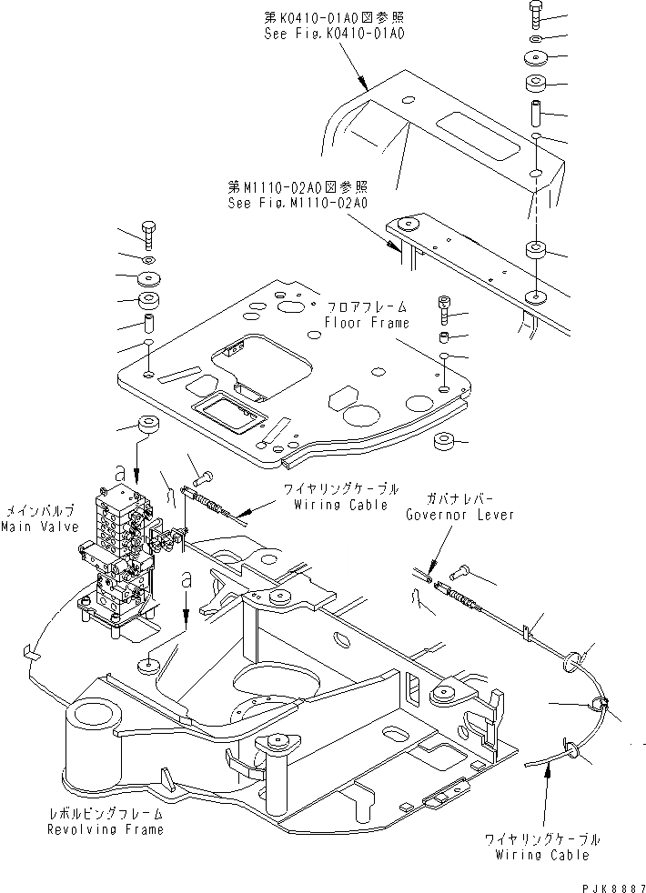 Схема запчастей Komatsu PC40MR-1 - КРЕПЛЕНИЕ ПОЛА (КРЕПЛЕНИЕ ЧАСТИ) (ДЛЯ КАБИНЫ) КАБИНА ОПЕРАТОРА И СИСТЕМА УПРАВЛЕНИЯ