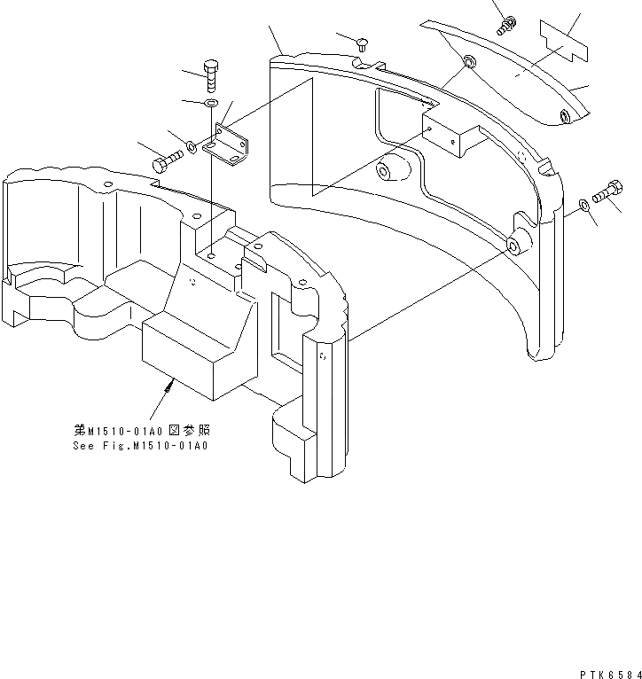 Схема запчастей Komatsu PC40MR-1 - ДОПОЛНИТ. ПРОТИВОВЕС AND COVER ЧАСТИ КОРПУСА