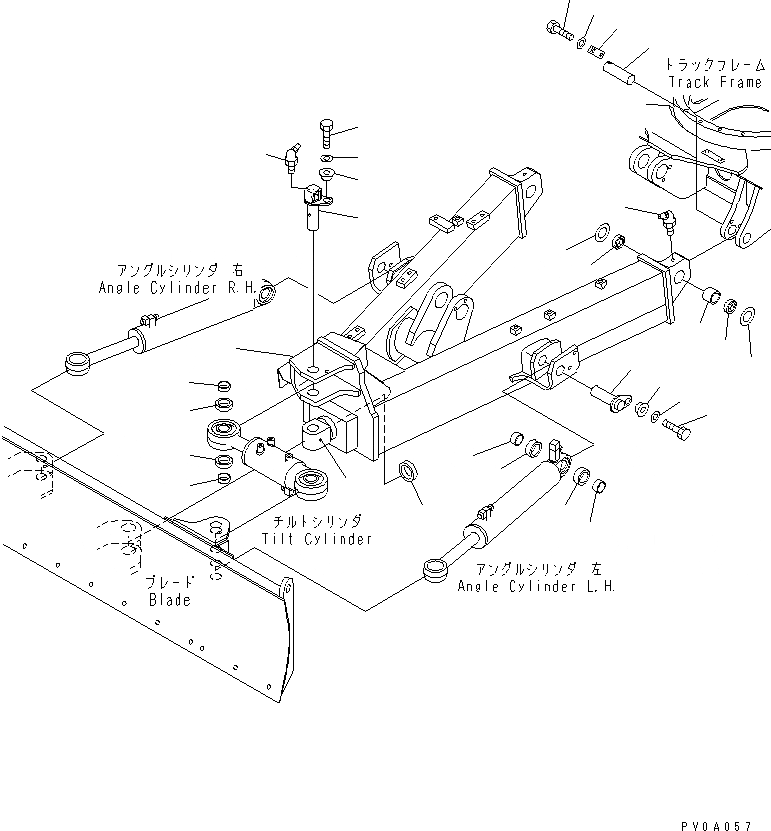 Схема запчастей Komatsu PC40MR-1 - ОТВАЛ (РАМА) (ДЛЯ ПОВОРОТН. ОТВАЛА С ИЗМ. УГЛОМ) РАБОЧЕЕ ОБОРУДОВАНИЕ