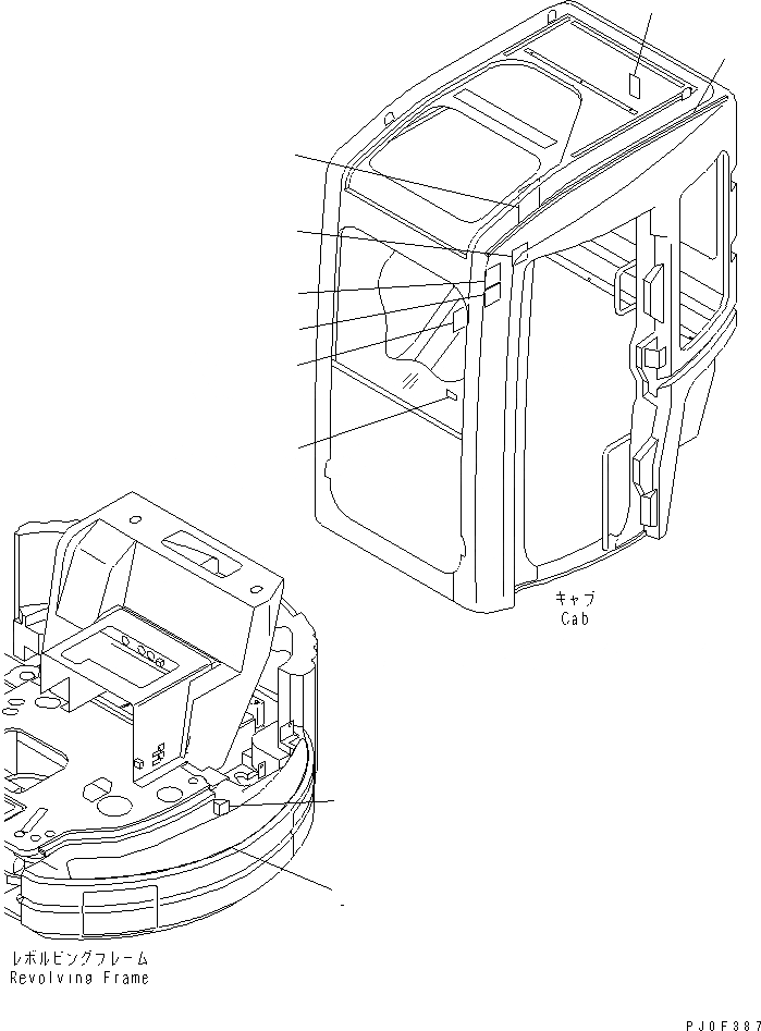 Схема запчастей Komatsu PC40MR-1 - ПЛАСТИНЫ (ДЛЯ СНЕГОУБОРОЧН.) (ЯПОН.) МАРКИРОВКА