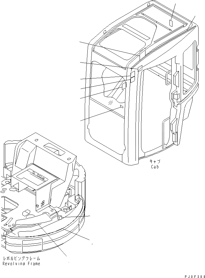 Схема запчастей Komatsu PC40MR-1 - ПЛАСТИНЫ (ДЛЯ СНЕГОУБОРОЧН.) (ДЛЯ ПОВОРОТН. ОТВАЛА С ИЗМ. УГЛОМ) (ЯПОН.) МАРКИРОВКА