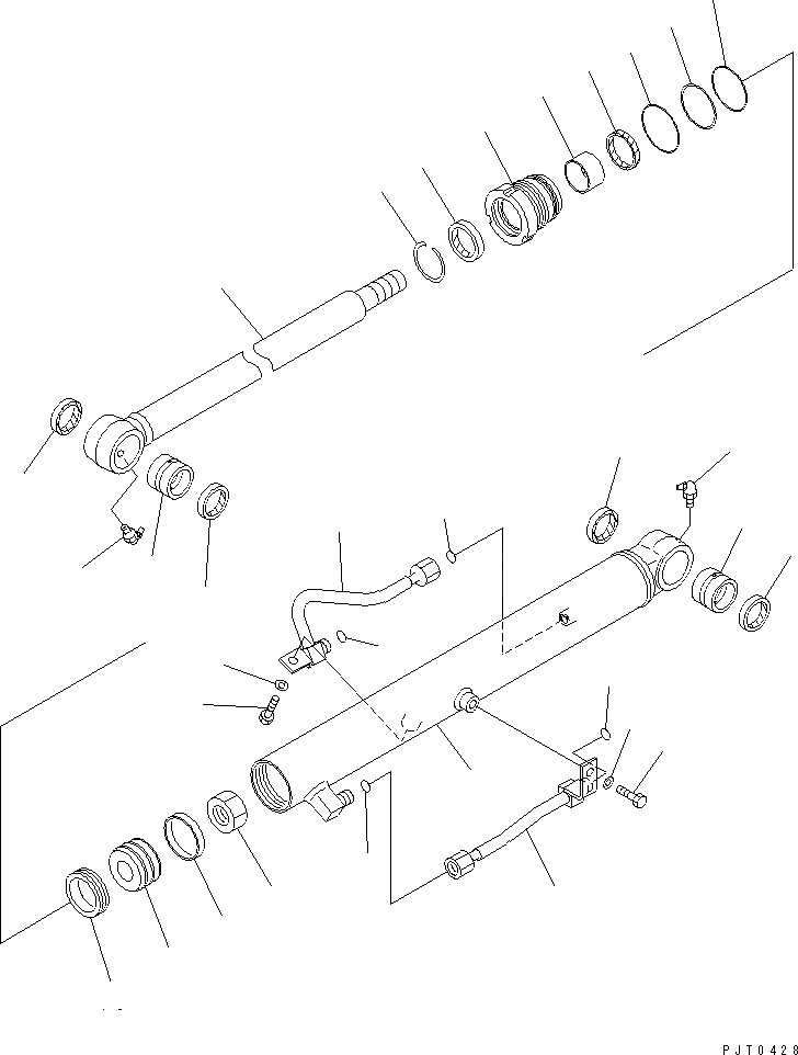 Схема запчастей Komatsu PC40MR-1 - ЦИЛИНДР КОВША (ВНУТР. ЧАСТИ)(№-) ОСНОВН. КОМПОНЕНТЫ И РЕМКОМПЛЕКТЫ