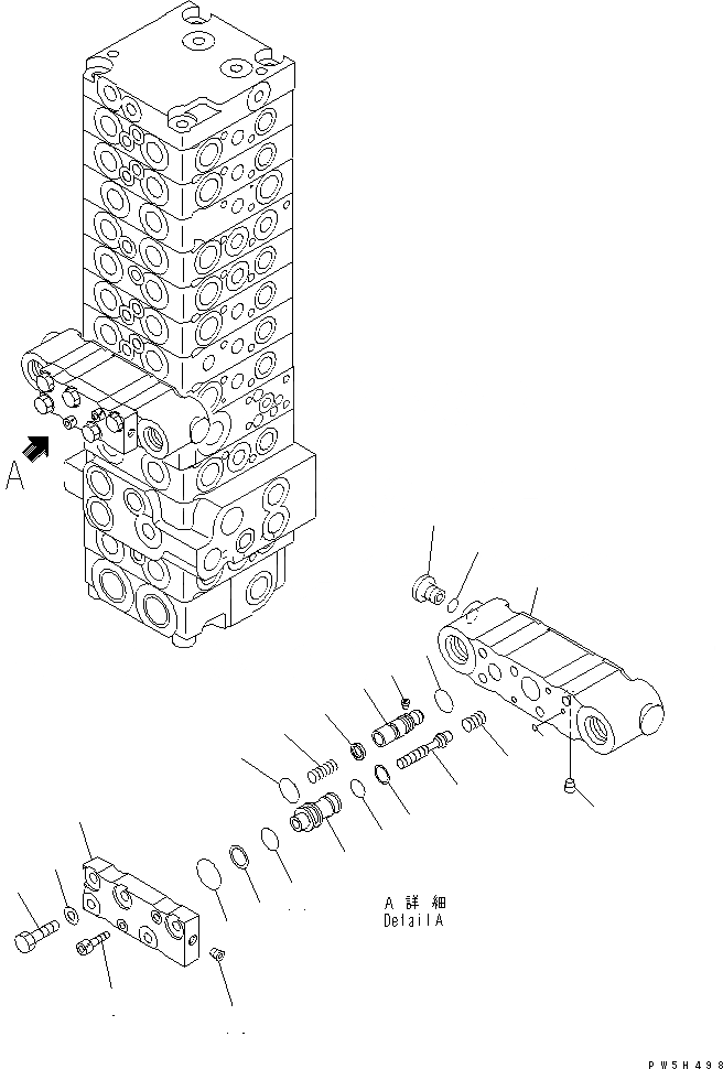 Схема запчастей Komatsu PC40MR-1 - ОСНОВН. КЛАПАН (-КЛАПАН) (/) (ДЛЯ НАВЕСН. ОБОРУД.)(№-) ОСНОВН. КОМПОНЕНТЫ И РЕМКОМПЛЕКТЫ