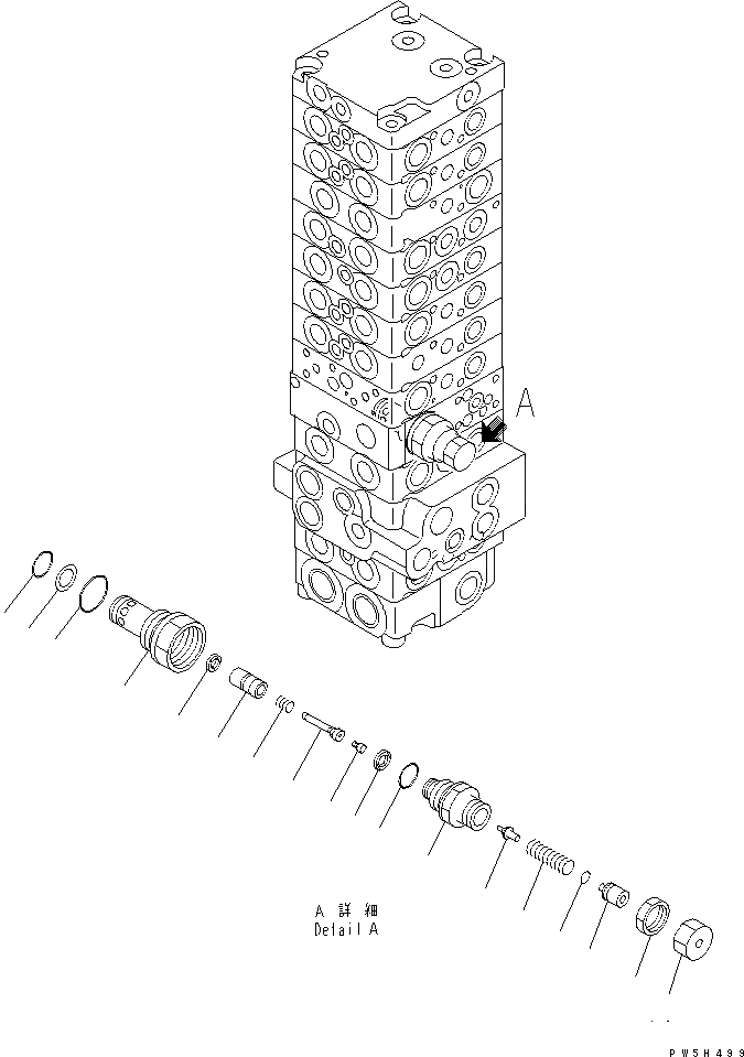 Схема запчастей Komatsu PC40MR-1 - ОСНОВН. КЛАПАН (-КЛАПАН) (/) (ДЛЯ ПОВОРОТН. ОТВАЛА С ИЗМ. УГЛОМ)(№-) ОСНОВН. КОМПОНЕНТЫ И РЕМКОМПЛЕКТЫ