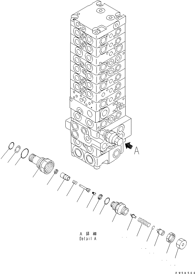 Схема запчастей Komatsu PC40MR-1 - ОСНОВН. КЛАПАН (-КЛАПАН) (/) (ДЛЯ ПОВОРОТН. ОТВАЛА С ИЗМ. УГЛОМ)(№-) ОСНОВН. КОМПОНЕНТЫ И РЕМКОМПЛЕКТЫ