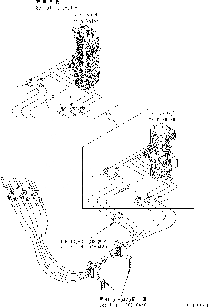 Схема запчастей Komatsu PC40MRX-1 - ACTUATER ЛИНИЯ (ЕС ARRANGEMENT) ГИДРАВЛИКА